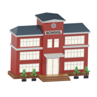 School Building 6 Left Angle 3D Illustration png