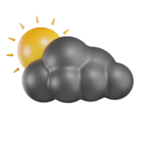 Sol molnig utan regn väder 3d illustration png