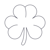 Clover St Patrick Outine 2D Illustration png