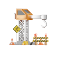 grua debajo construcción 3d ilustraciones png