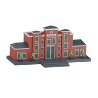 School Building 15 Left Angle 3D Illustration png