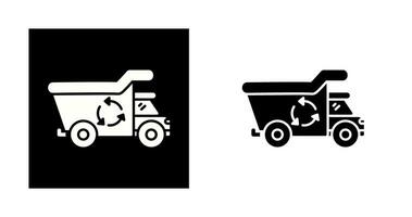 icono de vector de camión de reciclaje