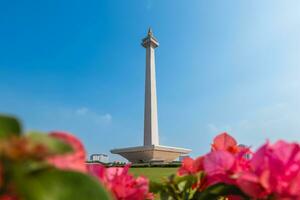 Scenery of Merdeka Square located in the center of Jakarta, Indonesia photo