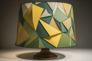 decorative table lamp on solid color background. ai generative photo