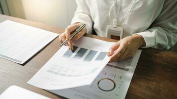 Auditor or internal revenue service staff, Business women checking annual financial statements of company. Audit Concept. photo