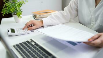 Auditor or internal revenue service staff, Business women checking annual financial statements of company. Audit Concept photo