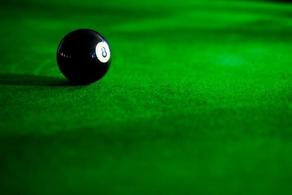 Billiard balls. Colorful snooker balls on green frieze.