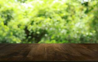 Empty wooden table in front of abstract blurred background of coffee shop . can be used for display or montage your products.Mock up for display of product photo