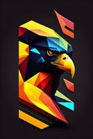 Eagle head low poly style. 3d illustration. Polygonal style. photo