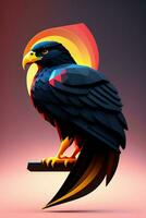 Eagle head low poly style. 3d illustration. Polygonal style photo