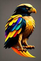 águila cabeza bajo escuela politécnica estilo. 3d ilustración. poligonal estilo foto