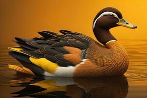 Mallard duck on the water. generative ai photo