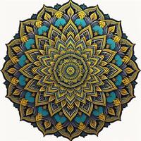 Mandala. Vintage decorative elements. Hand drawn background. Islam, Arabic, Indian, ottoman motifs. generative ai photo