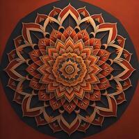 Mandala. Ethnic decorative element. Hand drawn background. Islam, Arabic, Indian, ottoman motifs. photo