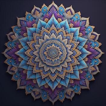 ornamento hermosa tarjeta con mándala geométrico circulo elemento hecho en vector. generativo ai foto