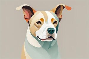 Portrait of a dog breed Staffordshire Terrier. Vector illustration. generative ai photo