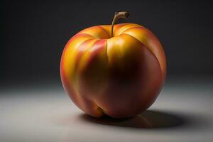 Ripe peach on a dark background. generative ai photo