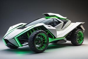 a brand-less generic concept car in studio environment. photo
