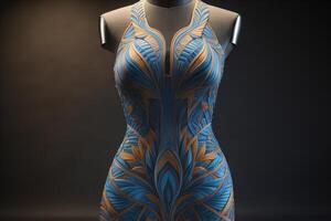 a female mannequin with a pattern on the body. photo