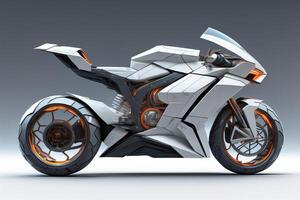 a brand-less generic concept motorcycle on gray background. photo