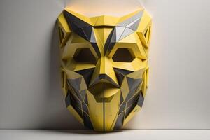 abstract geometric figure in low poly style, low poly style. generative ai photo