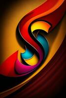 abstract colorful background with curved lines. 3d render illustration. photo