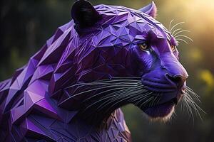 A big panther in low poly style. generative ai photo