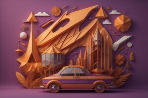 Vintage car in the city. photo