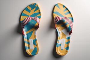 A pair of flip flops. photo