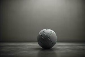 baloncesto pelota en el piso en el gimnasia. generativo ai foto