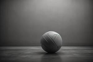 Basketball ball on the floor in the gym. photo