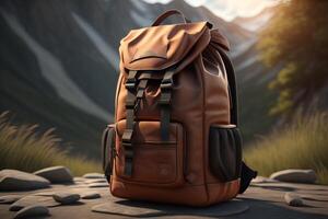 Backpack in the mountains. photo