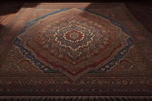 Carpet in the interior of the mosque, oriental style. photo
