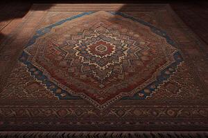 Carpet in the interior of the mosque, oriental style. generative ai photo