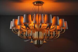 Chandelier in the interior of the room. photo