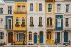 Colorful facades of houses, photo