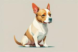 Cute cartoon dog bull terrier. generative ai photo