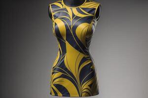 Fashionable women's dress on a mannequin. Studio shot. photo
