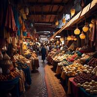 Fruits and vegetables on the Grand Bazaar in Istanbul, Turkey. generative ai photo