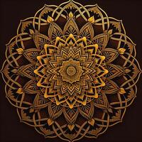 Mandala. Ethnic decorative element. Hand drawn backdrop. Islam, Arabic, Indian, ottoman motifs. photo