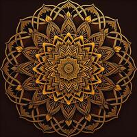 Mandala. Ethnic decorative element. Hand drawn backdrop. Islam, Arabic, Indian, ottoman motifs. generative ai photo