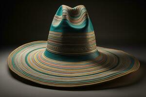 Mexican hat on black background. generative ai photo