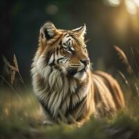 Siberian Tiger, Panthera tigris altaica. generative ai photo