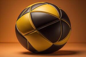 Soccer Ball on a Orange Background. generative ai photo