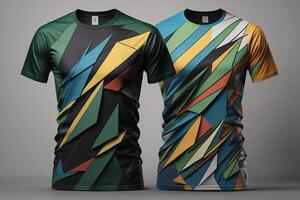 Soccer jersey template for football kit or soccer uniform. Dark background. generative ai photo