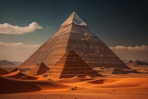 The Pyramid of Khafre in the Sahara Desert, photo