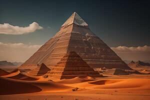 The Pyramid of Khafre in the Sahara Desert, generative ai photo