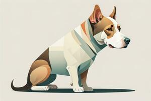 Vector illustration of a dog breed bulldog in a geometric style. generative ai photo