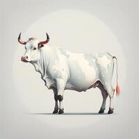 illustration of a cow on a white background. Farm animal. photo