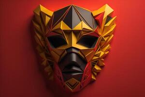 abstract geometric composition, low polygonal mask. photo